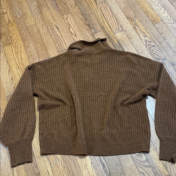 Olive & Oak Chestnut Brown Ribbed Collared Knit - Picture 6 of 7